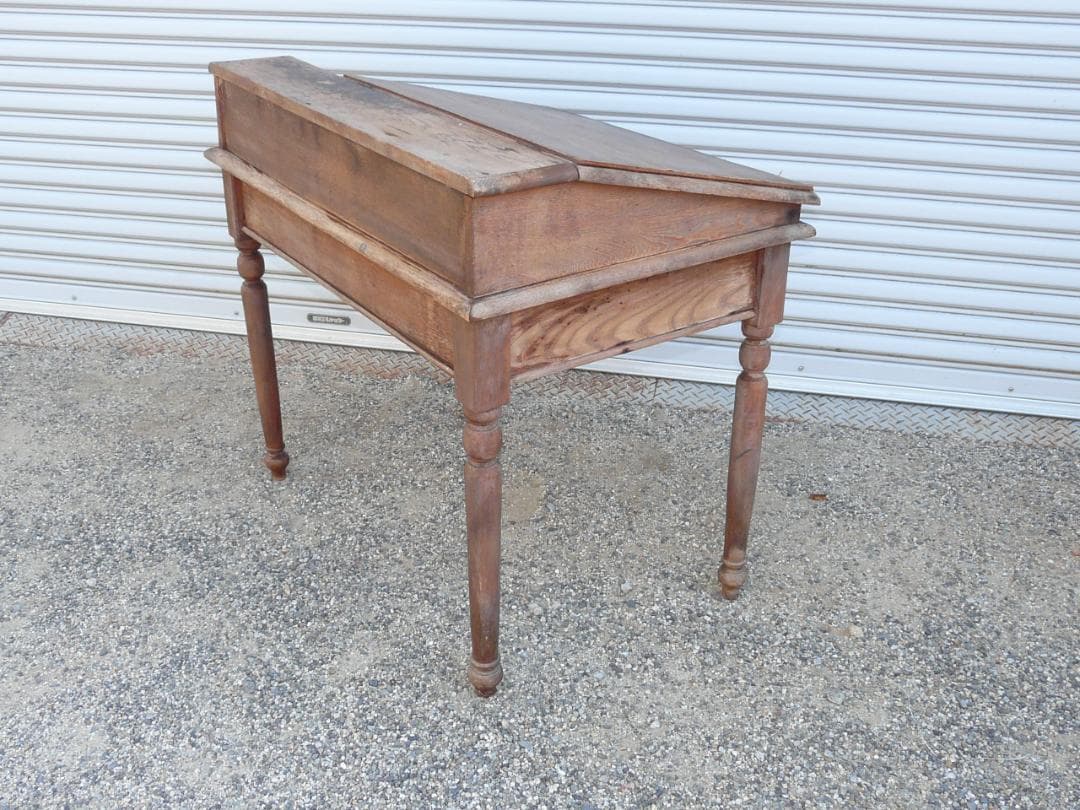 昭和レトロ 帳簿台 ドローイング アンティーク 机 文机 テーブル 木製