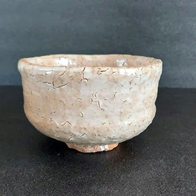 萩焼 抹茶茶碗 茶道具 宇田川聖谷造 淡いベージュ