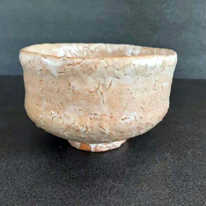 萩焼 抹茶茶碗 茶道具 宇田川聖谷造 淡いベージュ