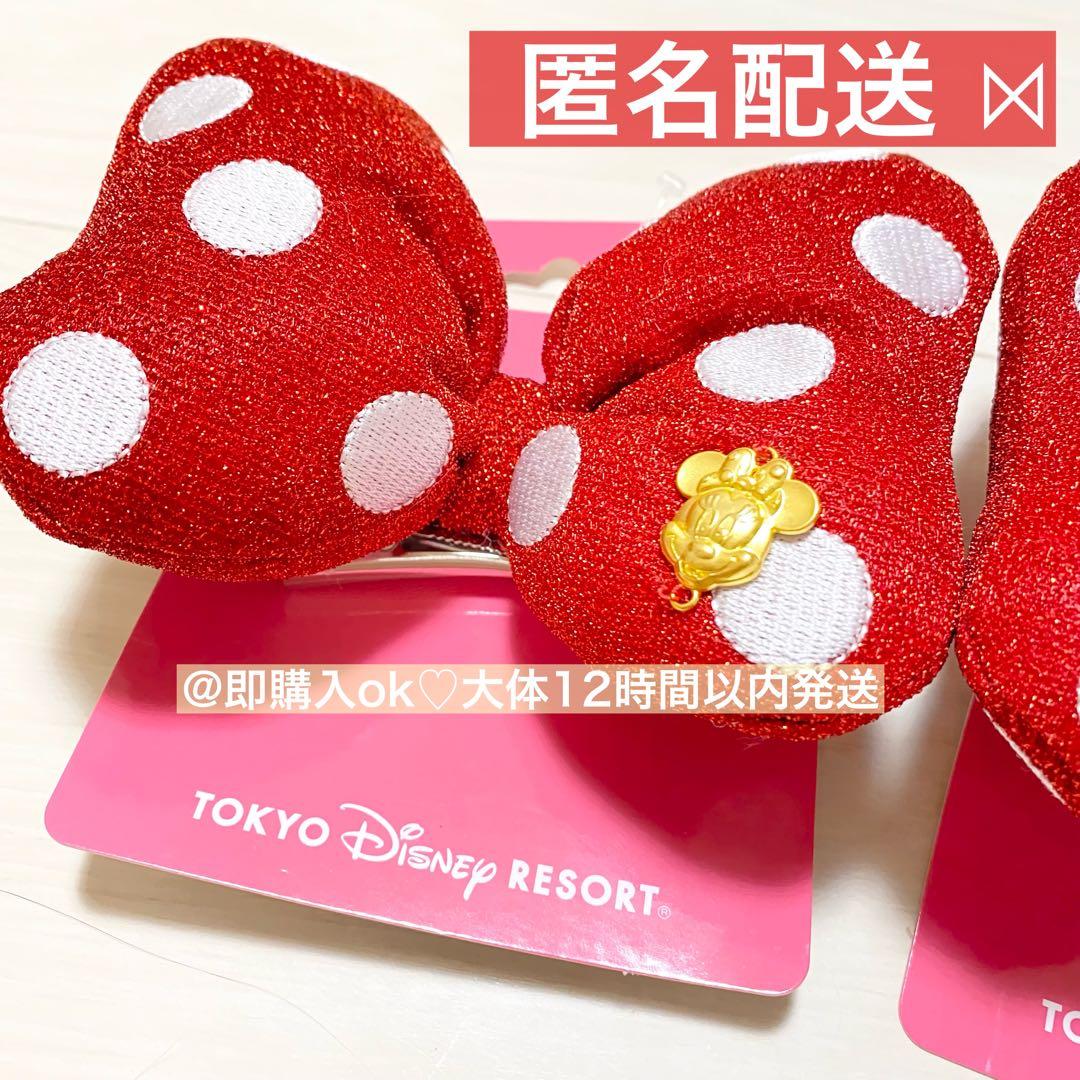 大】ミニー 水玉 リボン ヘアゴム 2個セット ディズニー ファンタジー
