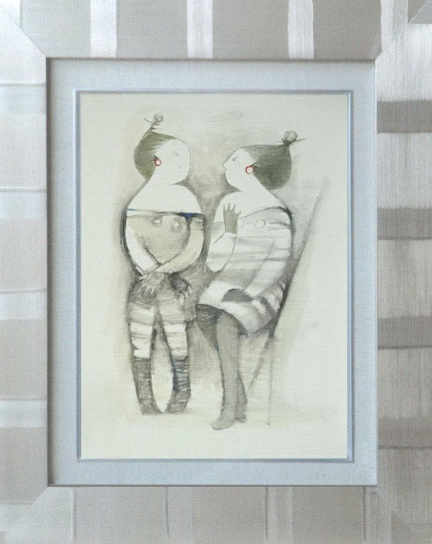 油絵 菅家令子 絵 絵画 インテリア 額付(白) F6-081712 人物 女性