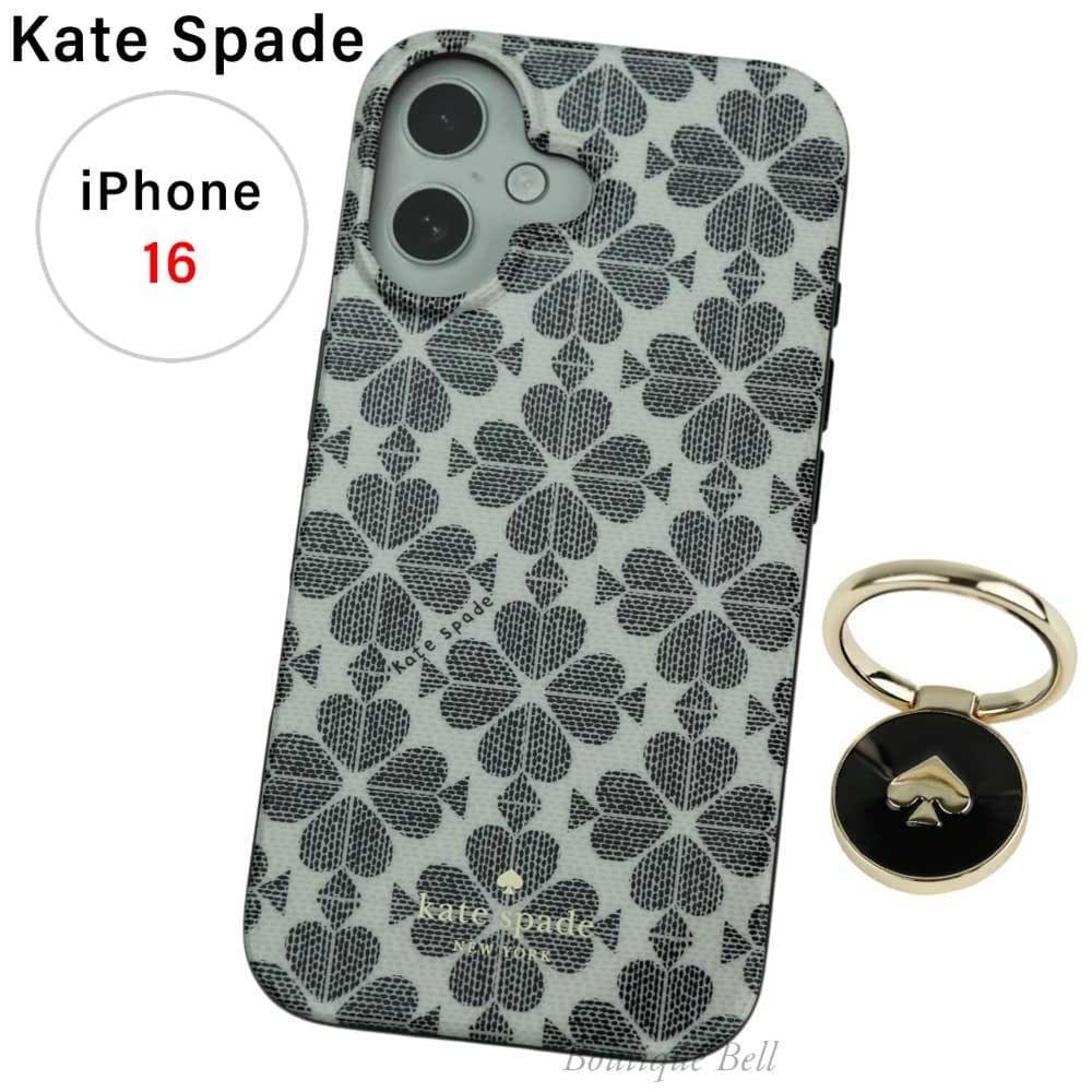 ケイトスペード】スペードフラワー リング付 iPhone16 ケース
