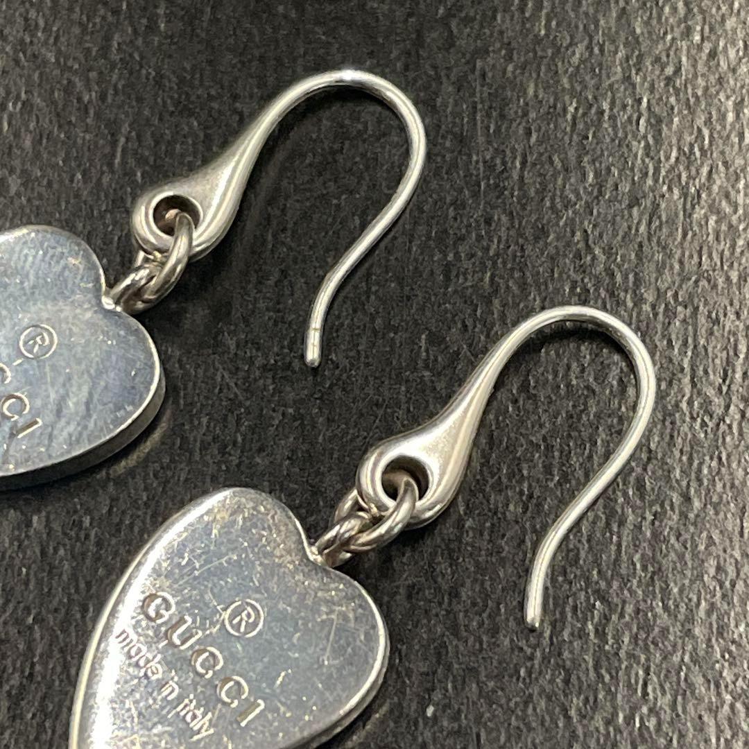 国内正規品 GUCCI グッチ ハート型プレート フックピアス シルバー925