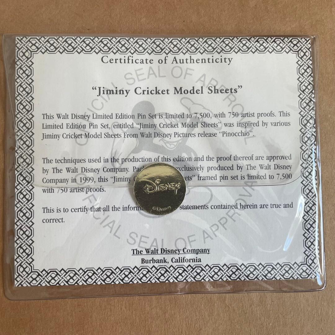 ディズニー・ピノキオ 《ジミニークリケット》WDW ピンズ額　1552／7500