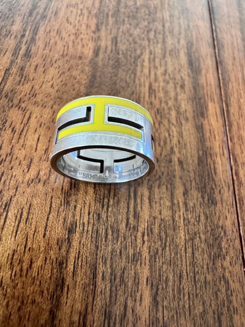 HERMES エルメス ムーブアッシュ リング 指輪　シルバー　イエロー　黄色