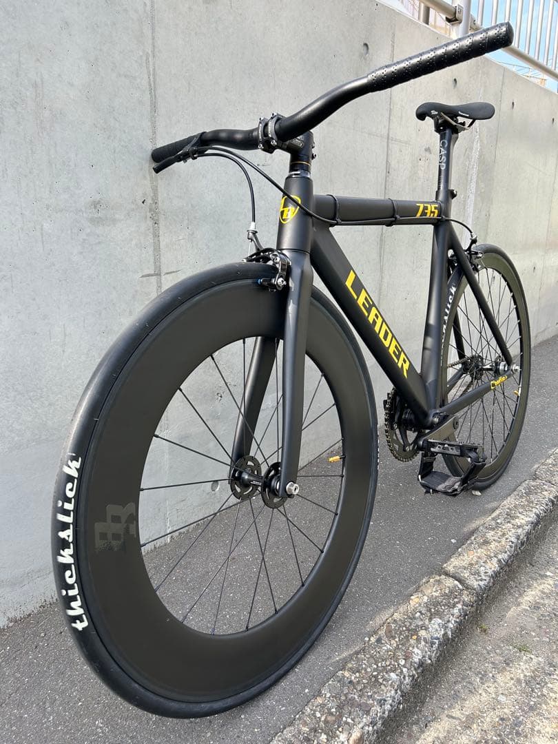 LEADER BIKE 735 TR CUSTOM M黒黄色 エアロピストバイク