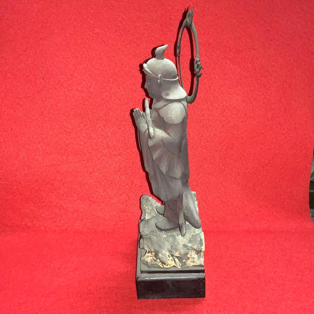 2326時代不明古い仏像⬛️韋駄天/勝負運⬛️木像木造置物御