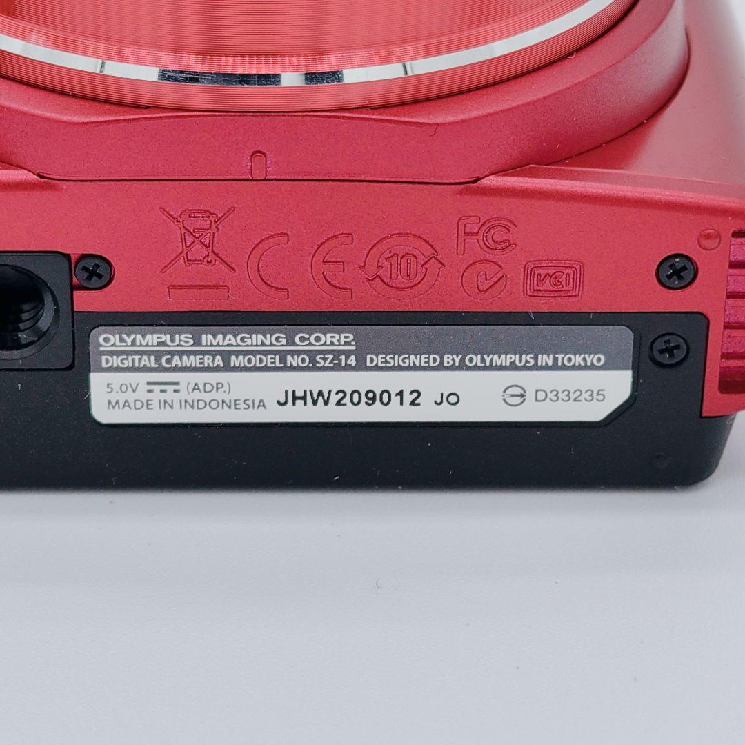 動作確認済み】OLYMPUS SZ-14 デジタルカメラ レッド 24倍ズーム
