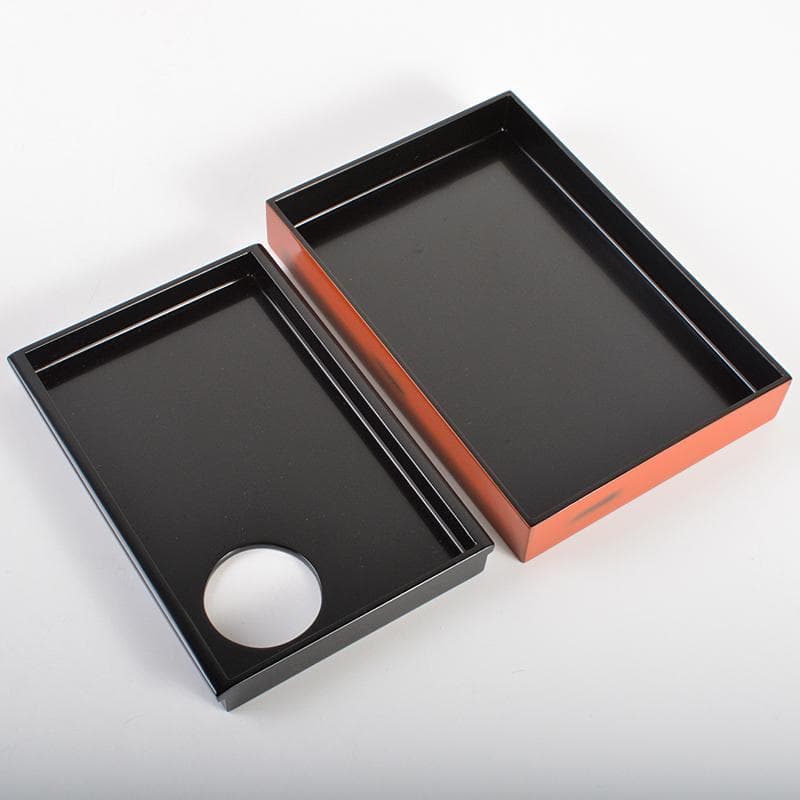 茶道具　朱塗　茶箱　黒茶碗　平安春峰作振出など　五点　一式　V　R6873