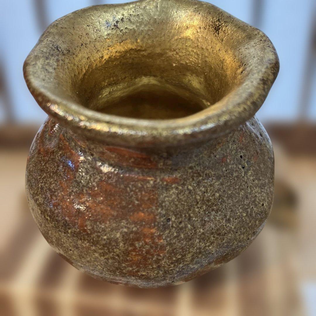 茶道具 飴楽 宝袋香合 楽印 箱書 半古斎 本体内側が