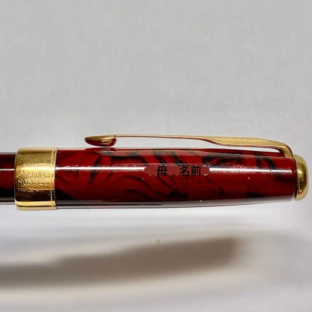 CARAN D'ACHE 赤万年筆 緑ボールペン 紅赤レザーケース