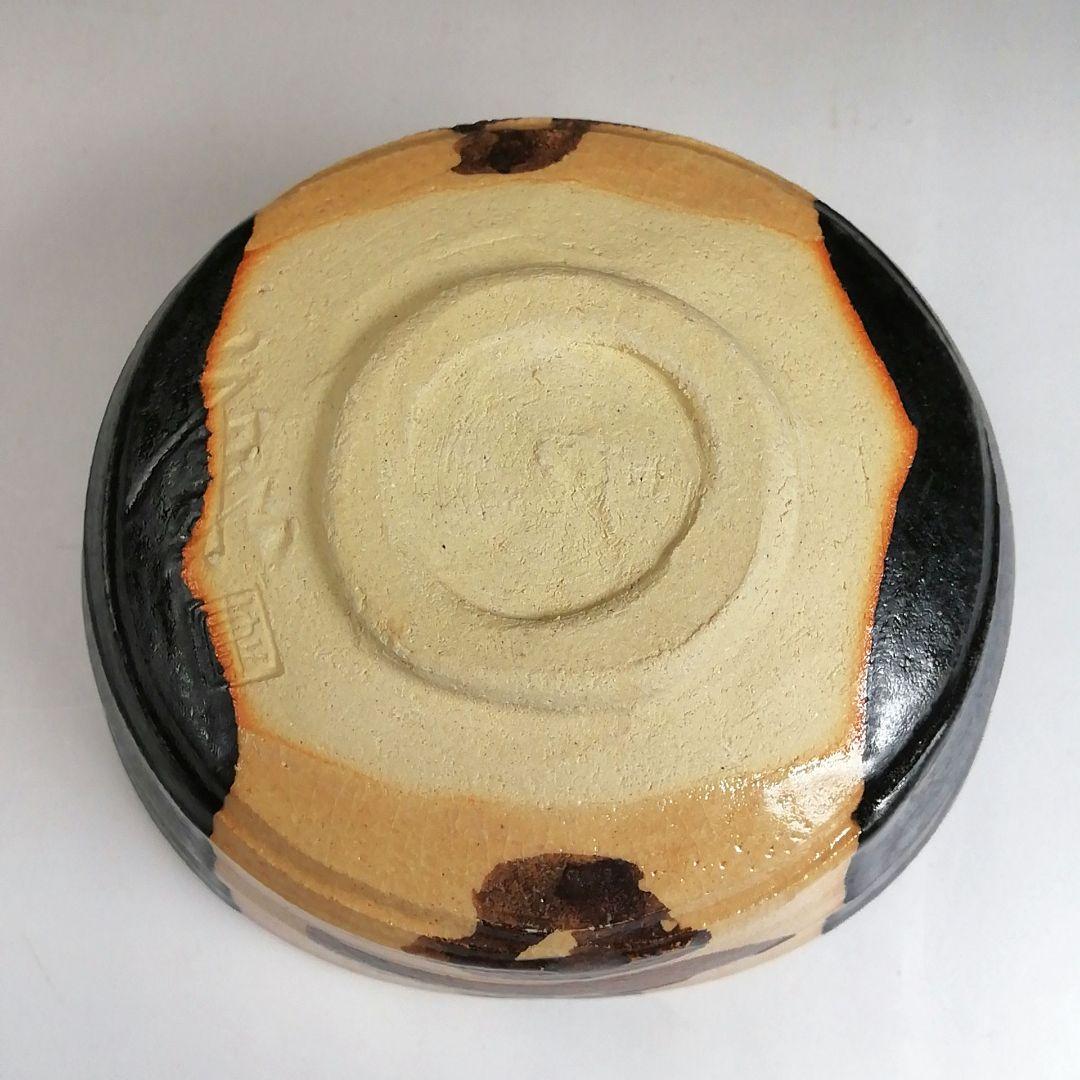 S929 茶碗 『黒織部茶碗』『御題 語』『寺田康雄 作』 共箱 抹茶碗