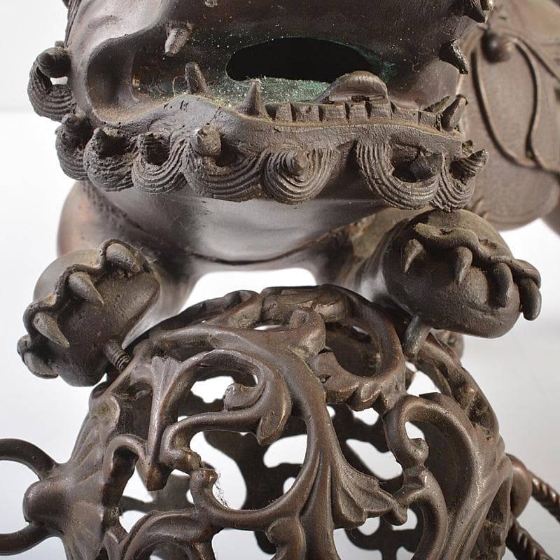 中国 古銅宣徳銅 玉乗り獅子 香炉 置物 Y R7427 - メルカリ