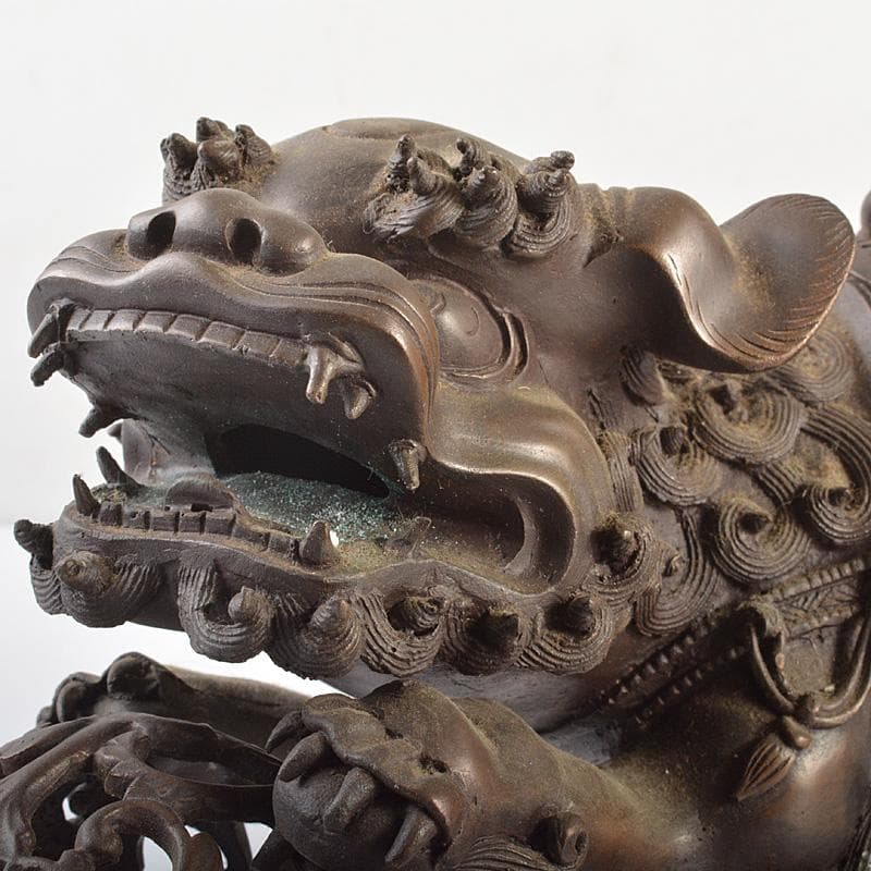 中国 古銅宣徳銅 玉乗り獅子 香炉 置物 Y R7427 - メルカリ