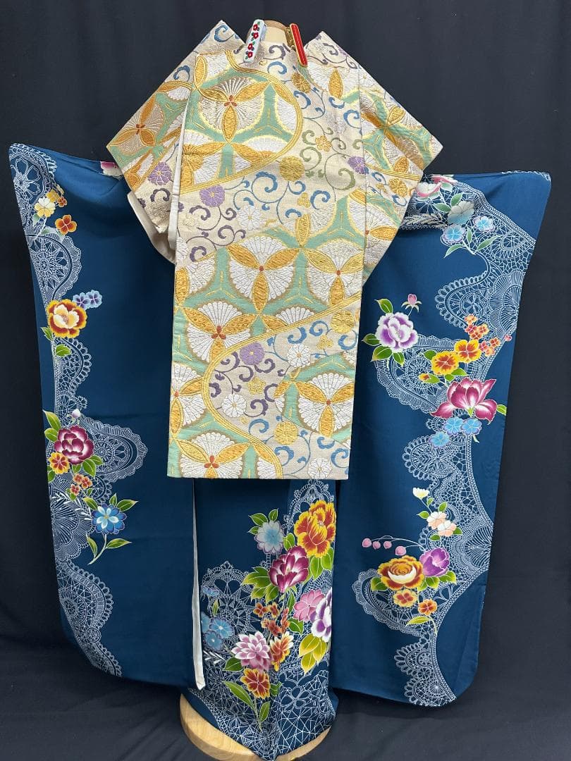 110z11☆極上！千總&高島屋 京友禅 振袖 絞り金彩刺繍 誰が袖好み