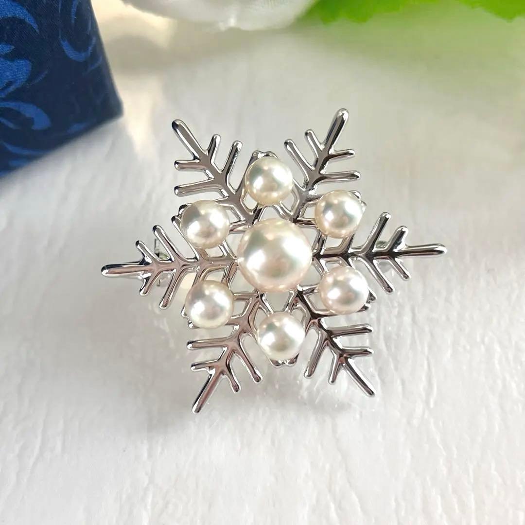 ☆美品☆ミキモト5珠シルバーブローチ皇室御用達ブランド