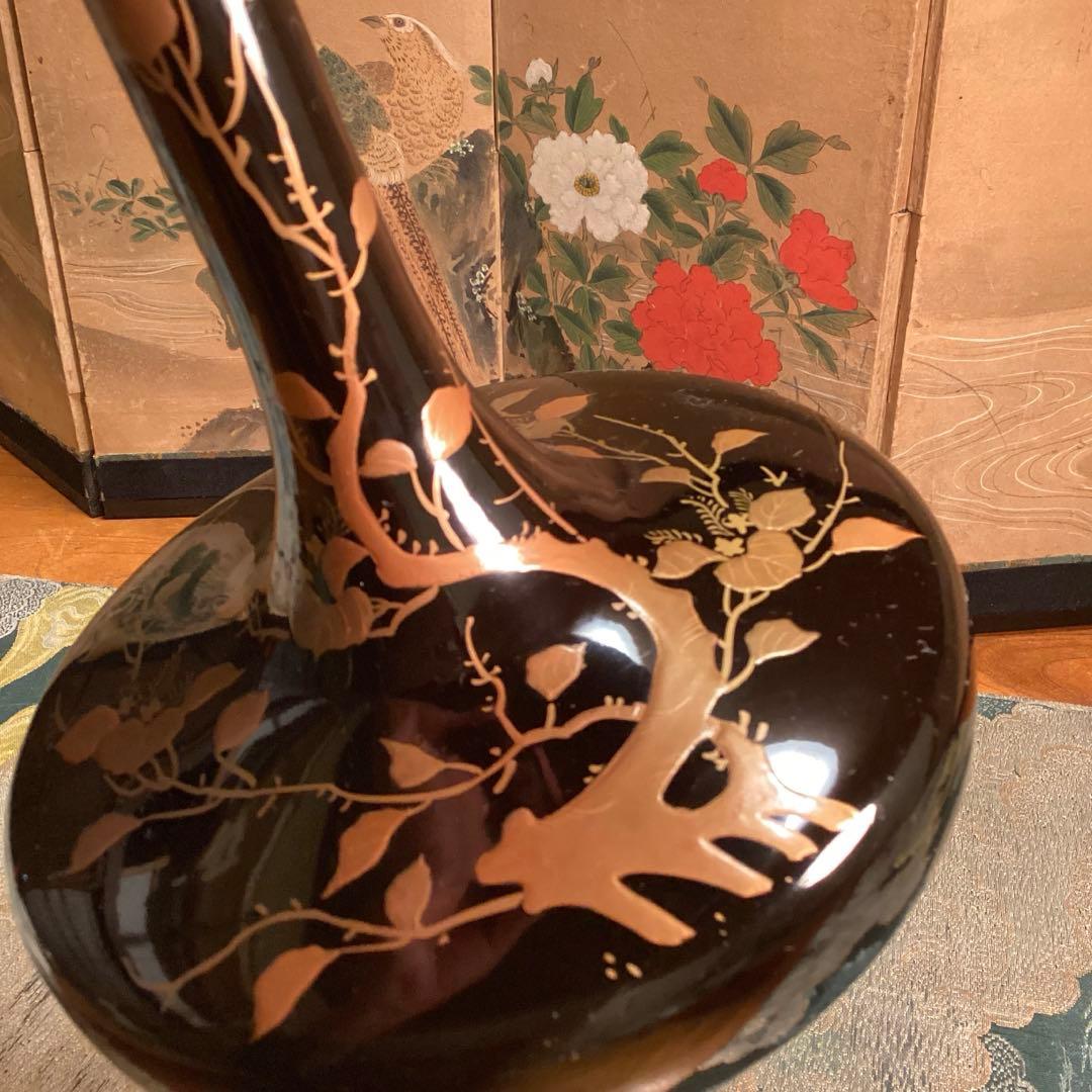 A1059 極上蒔絵　木製輪島塗　桐に鳳凰蒔絵　高月　高杯【供箱入】　1基