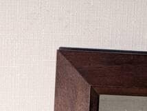 真作】絵画 油彩8号 静寂なる湖畔と遠山 ブルートーンに包まれた朝景