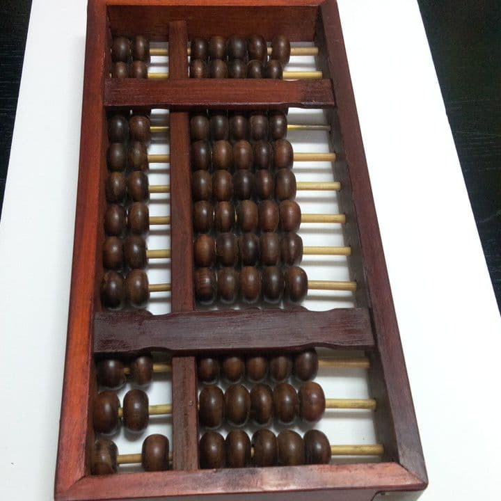 7つ玉 そろばん￥4520 七つ玉算盤 そろばん 25桁 漆塗木箱入り 江戸