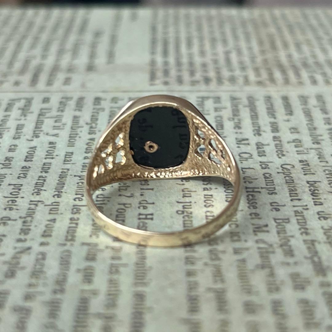 希少　英国　イギリス　ヴィンテージ　9k 9金　プレイボーイリング