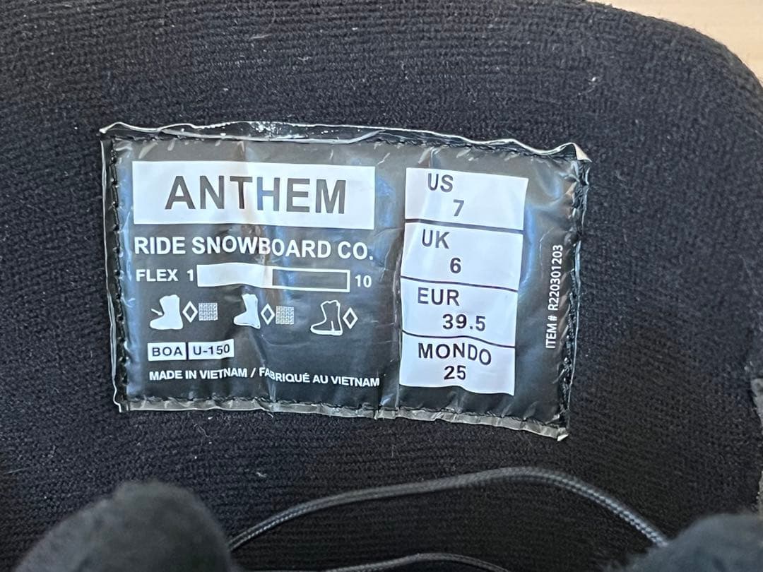 【超美品】Ride ライド ANTHEM スノーボードブーツ 25cm