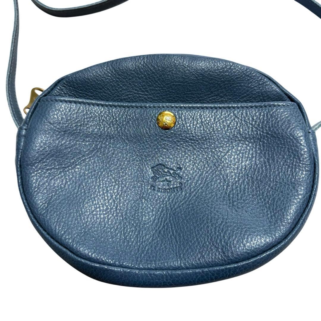 極美品 IL BISONTE ミニ ショルダーバッグ ブルー