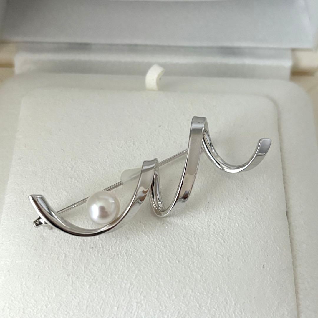 006【ミキモト】シルバー ブローチ M パール 約7.1mm