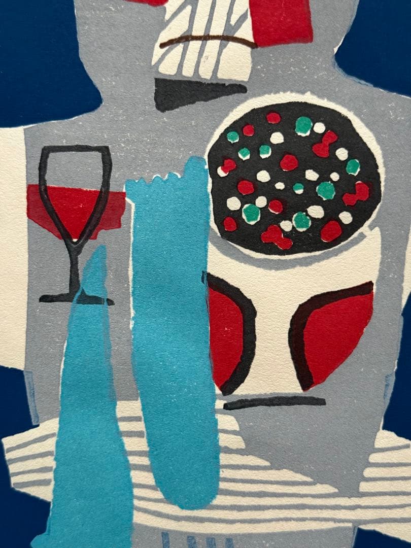 畦地梅太郎「花の季節」木版画（1966年作、直筆サインあり） 畦地