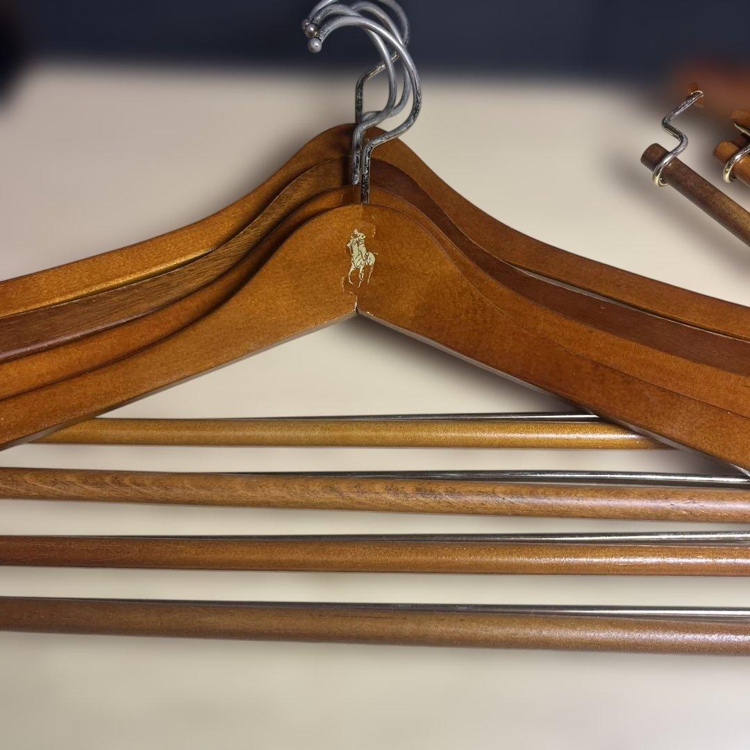 即配送！ビンテージ ラルフローレン ハンガー 6本 木製 polo