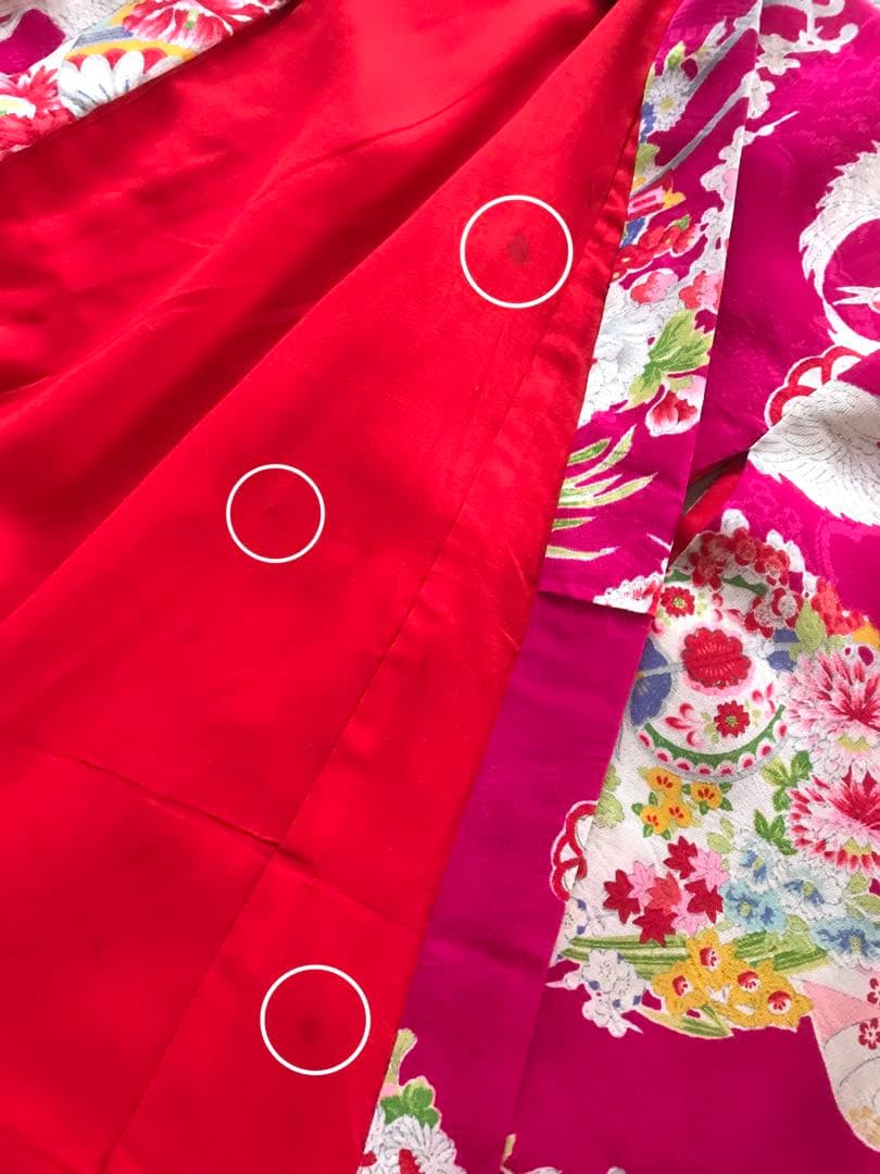 正絹 アンティーク着物 女の子 七五三 ◇花つぼ 花丸紋 古典柄