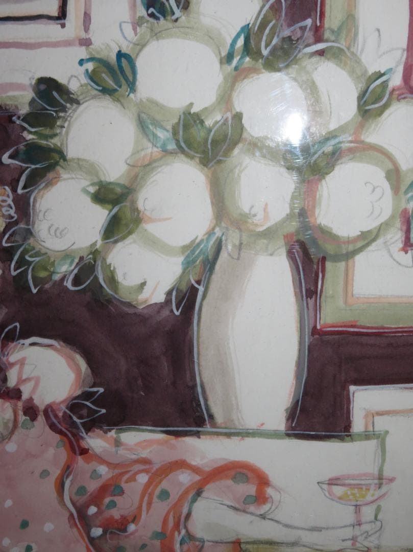 ◇ サージ・マルジス（Serge Marjisse） 水彩 「シャンパン」 ◇