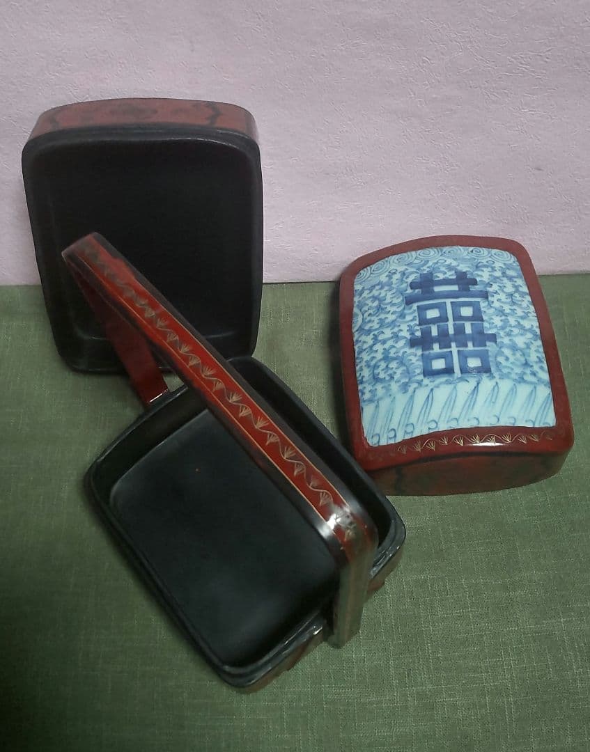 61*Z234)*漆器 重箱 清朝 中国骨董品 茶道具陶芸