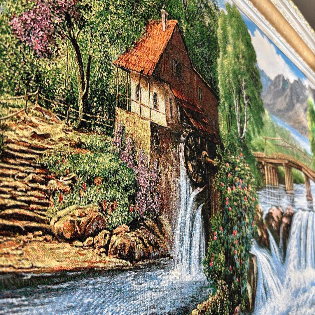 幅137×高さ77 自然の風景 水車小屋 絵画 アウトレット特価品 お買い得