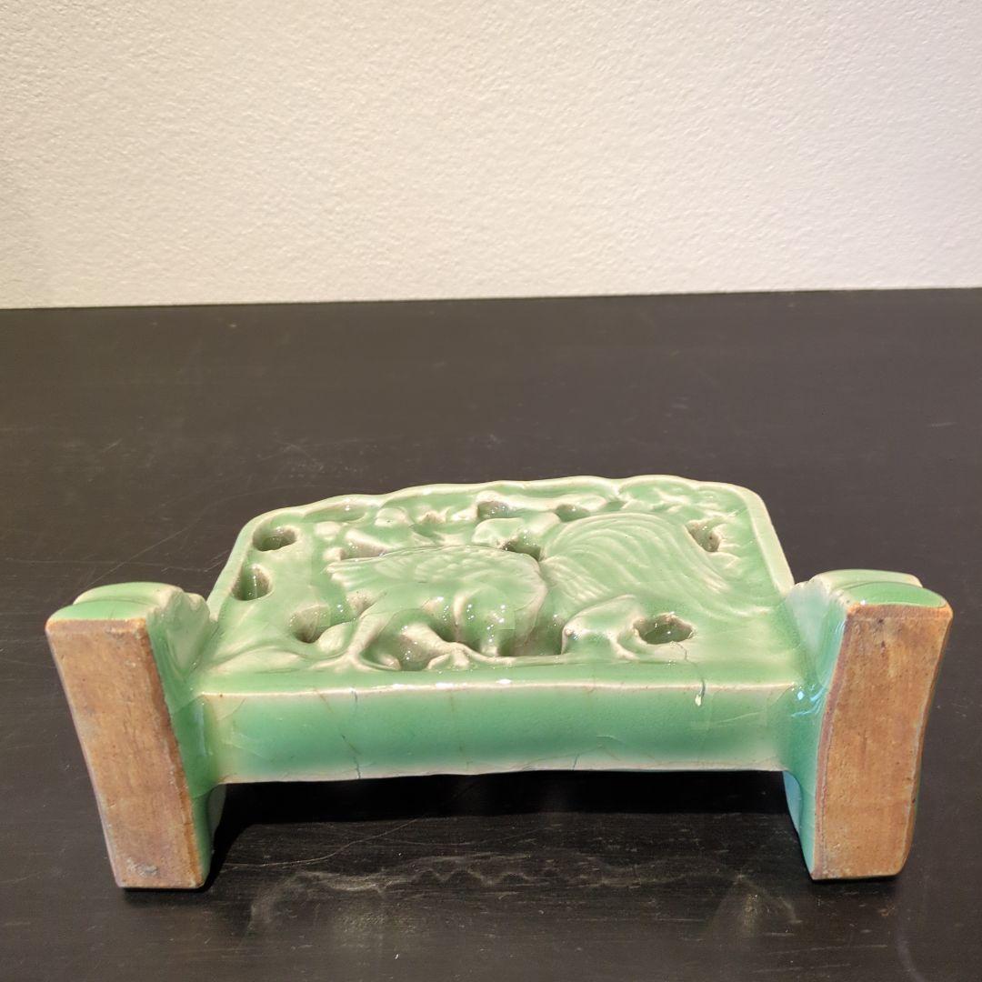 七官青磁 硯屏 明代 鳥