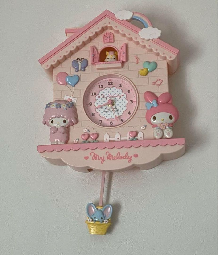 マイメロ 時計振り子時計壁掛け時計サンリオうさぎマイメロディ 腕時計