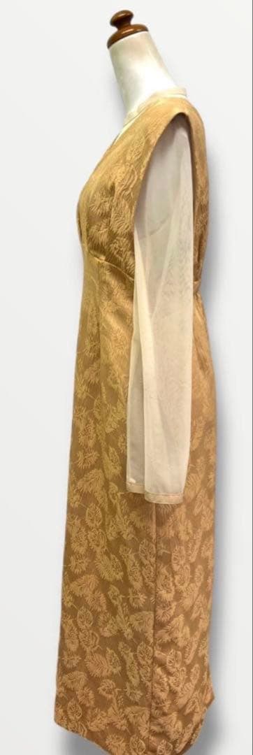 AIMER チュールブラウス付Vネックジャカードタイトパーティードレス