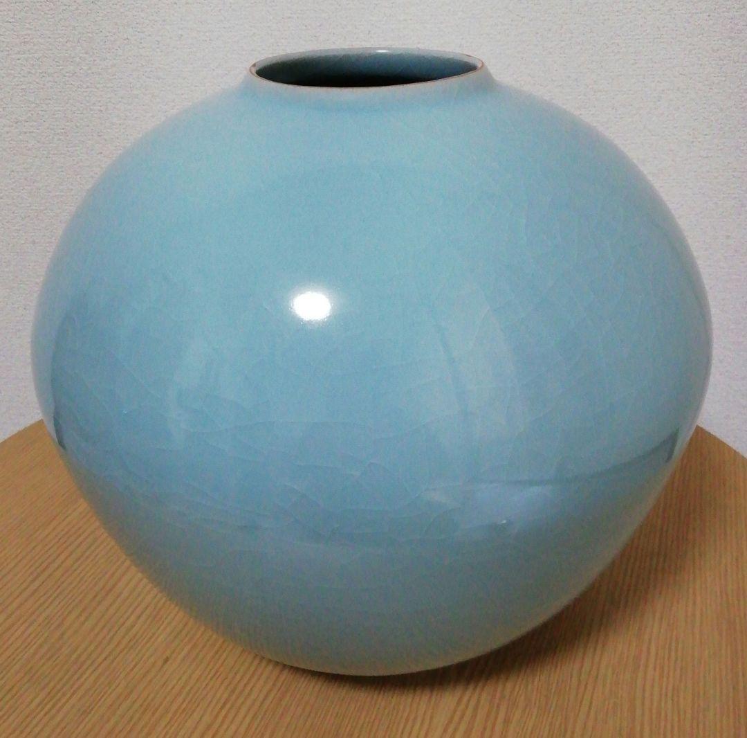 小野卓作 青磁 大壺 花入 共箱 略歴付 花瓶 - メルカリ