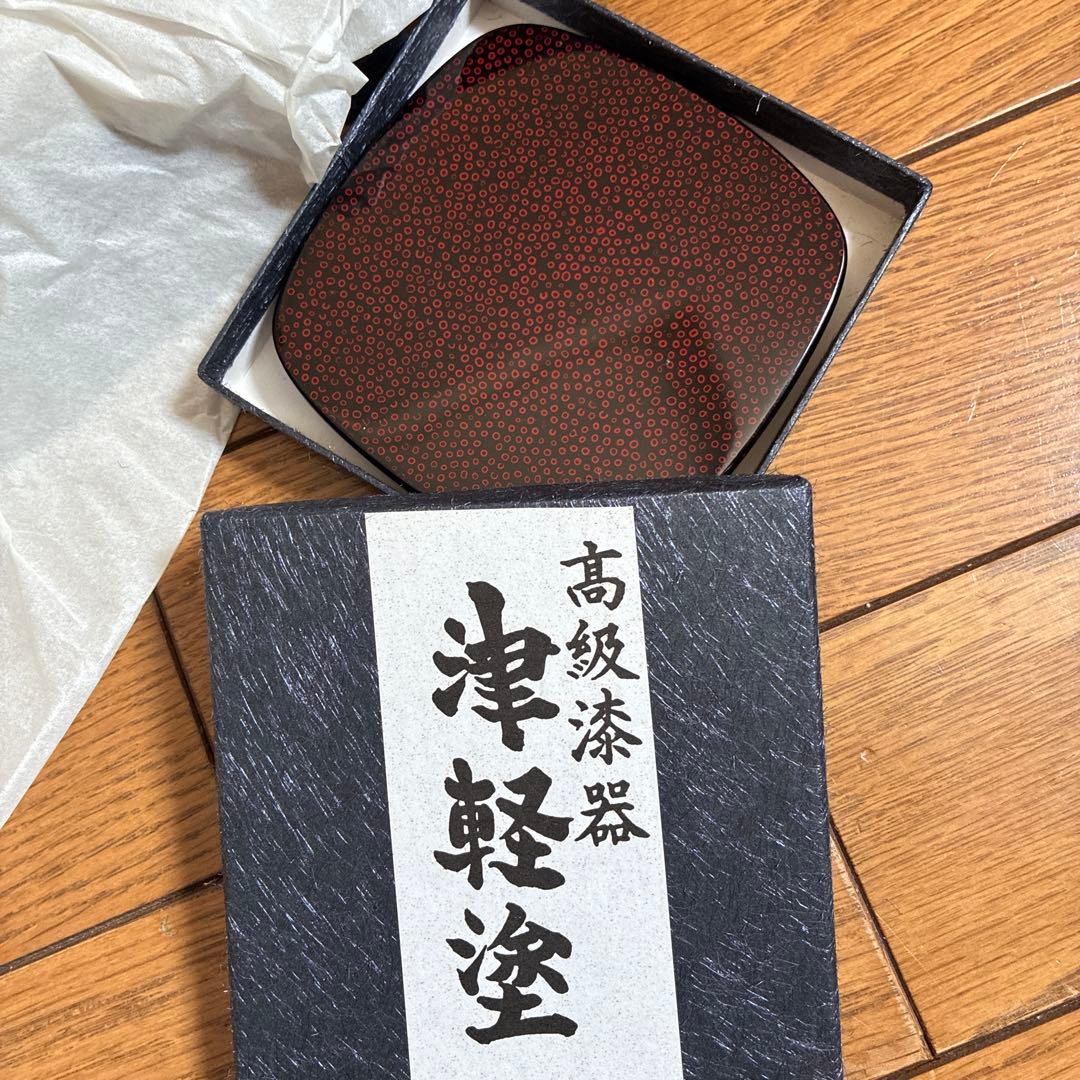 津軽塗 盆 茶筒 茶托 ヘラ コースター 津軽塗 盆 茶筒 茶托 ヘラ