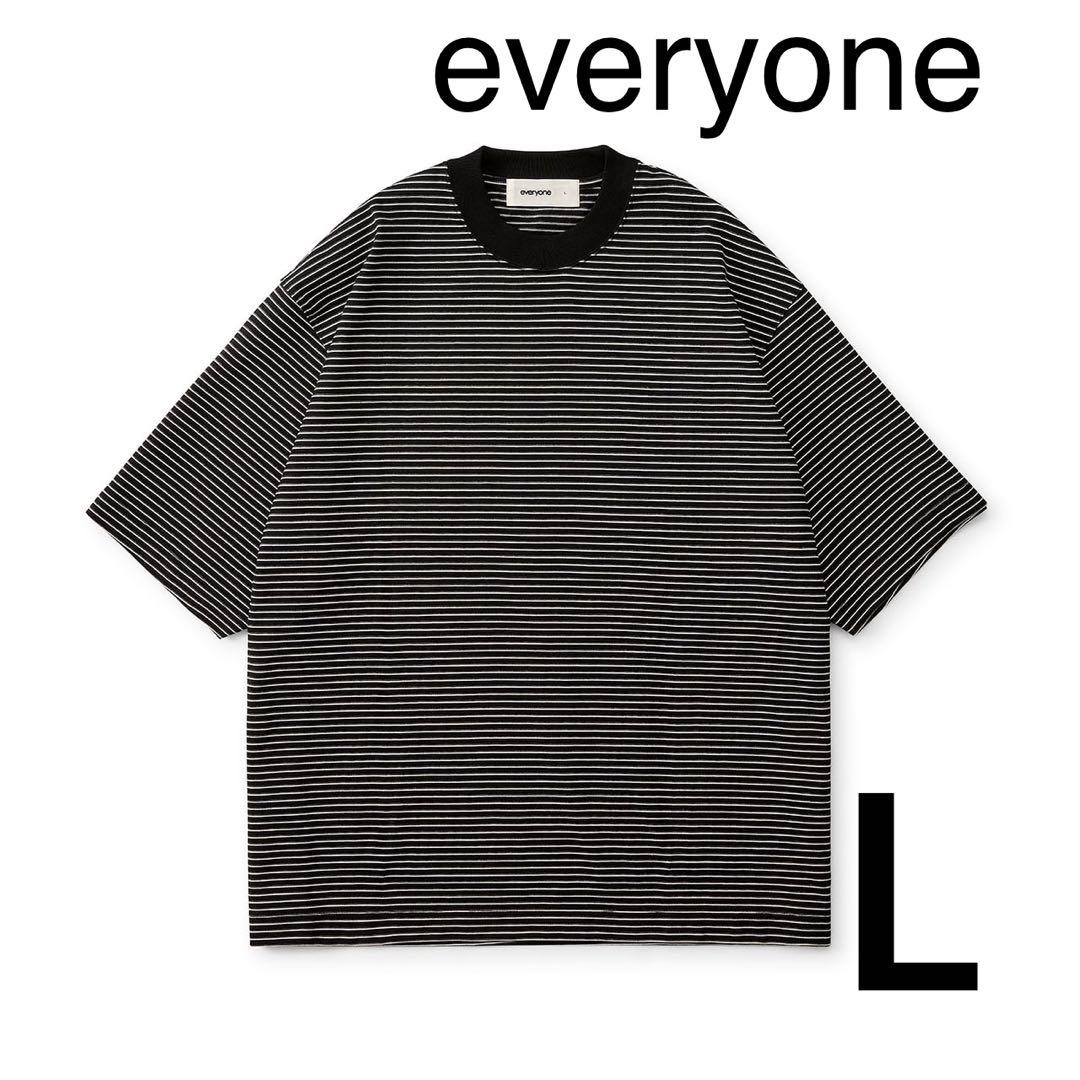 新作everyone border S/S tee shirt (BLACK)