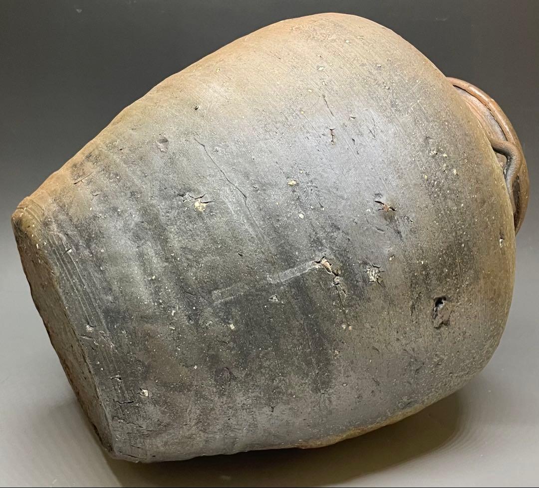 古備前　四耳壺　葉茶壺　28.5cm y5517