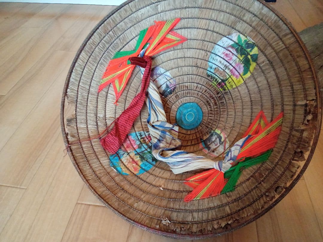 ベトナム 古道具 ノンラー 笠 アンティーク ベトナム料理 3つセット