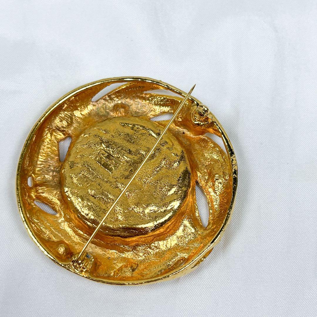 極美品 超希少 イヴサンローラン カラーストーン ブローチ ビンテージ GP