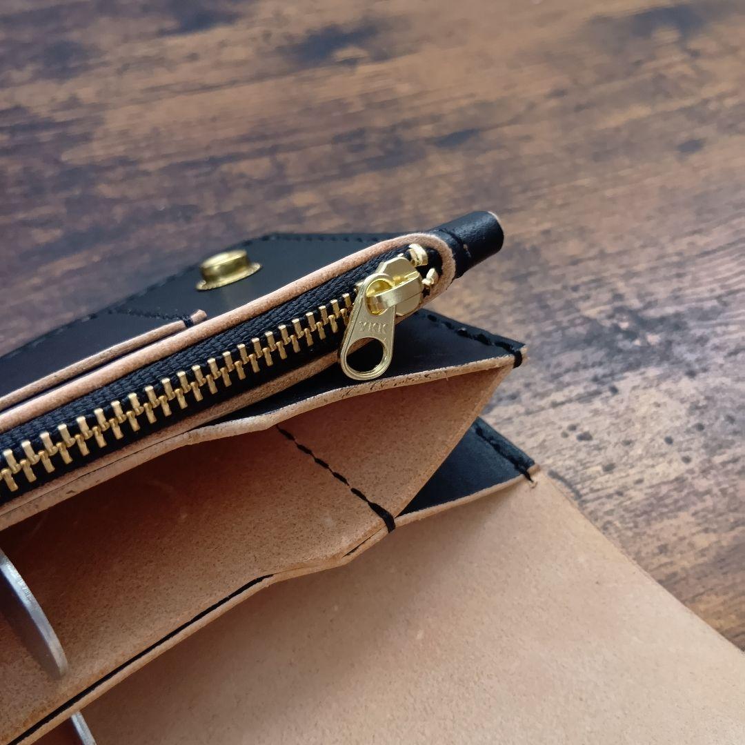 ★丘染め　ブラック★ロングトラッカーウォレット