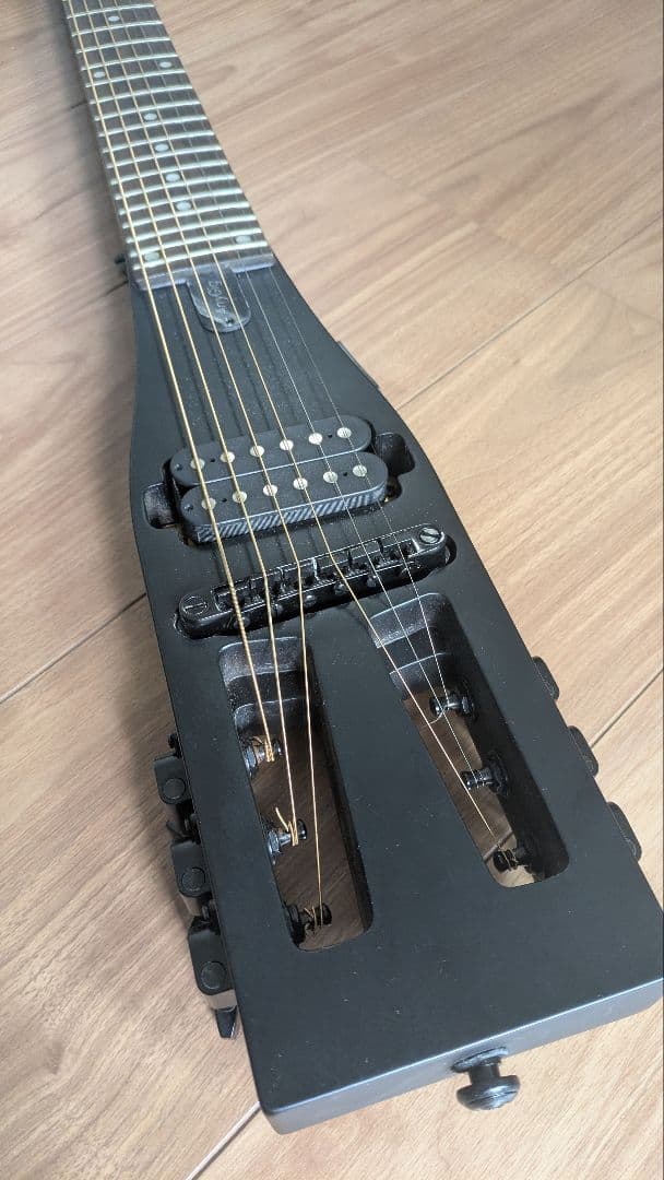 Anygig トラベルギター ブラック ハムバッカー