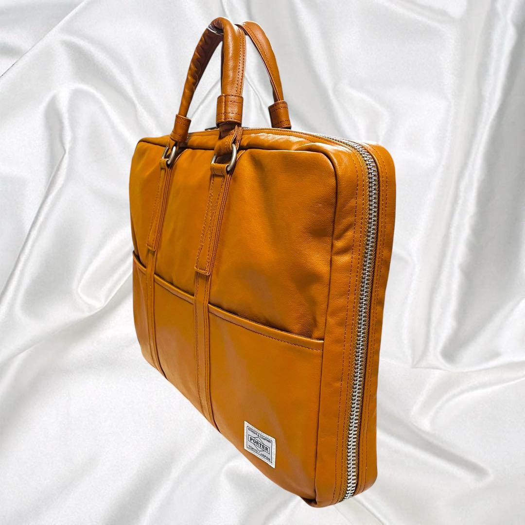 【PORTER】美品ポーター フリースタイル　ブリーフケース キャメル 撥水