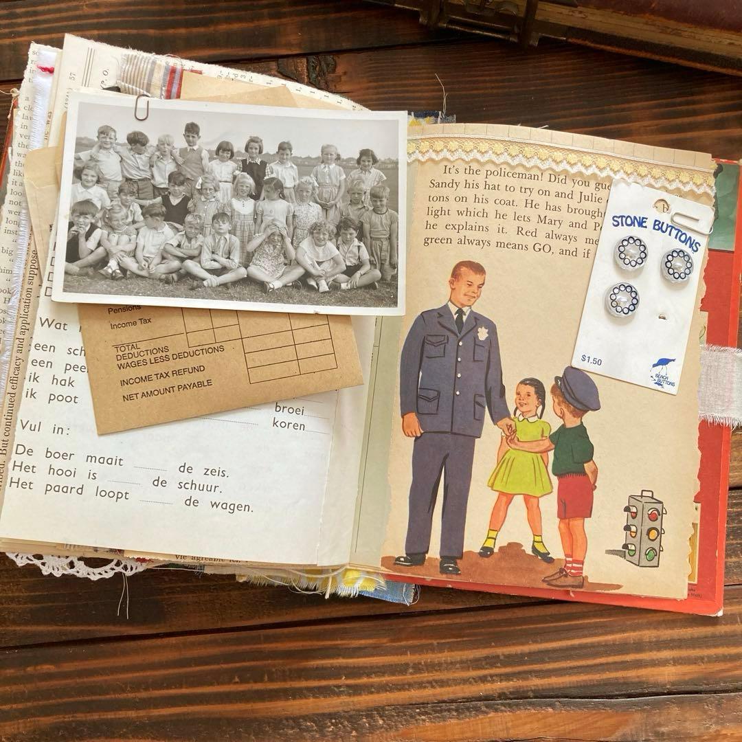 junk journal ジャンクジャーナル雑記帳　平袋付き