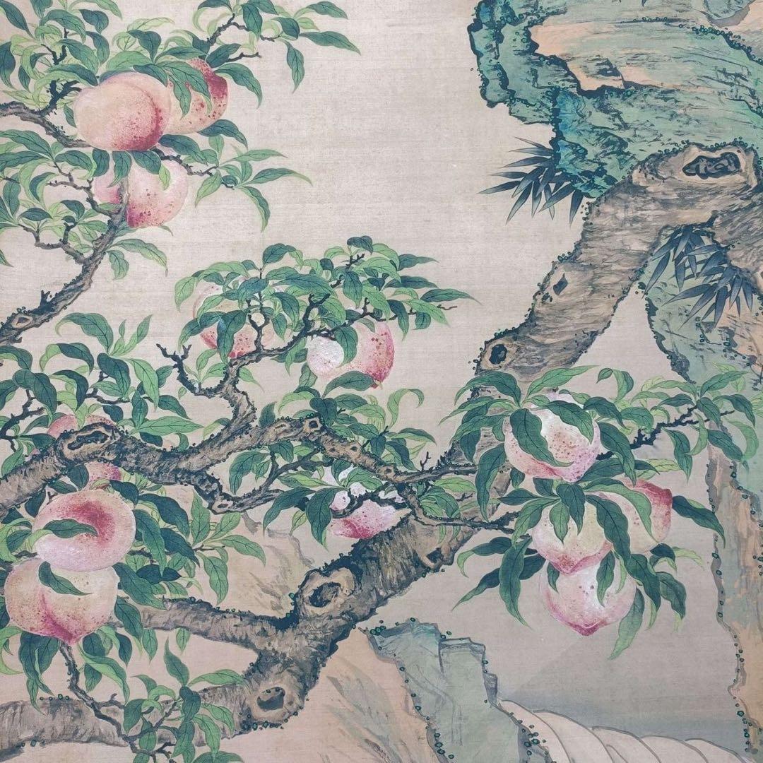 邹一桂「蟠桃図」三尺中堂掛け軸 付属封筒・証明書付 77×175cm - メルカリ