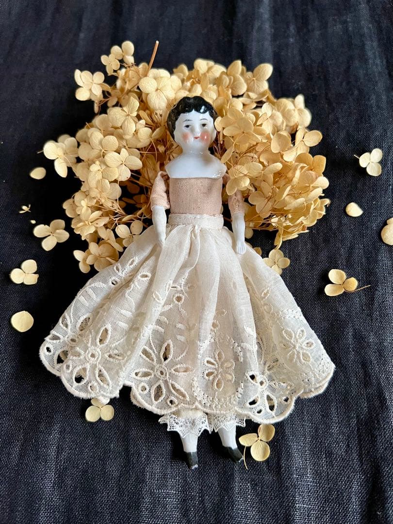 アンティーク チャイナヘッドドール タブリエ 16センチ アナベルおまけ