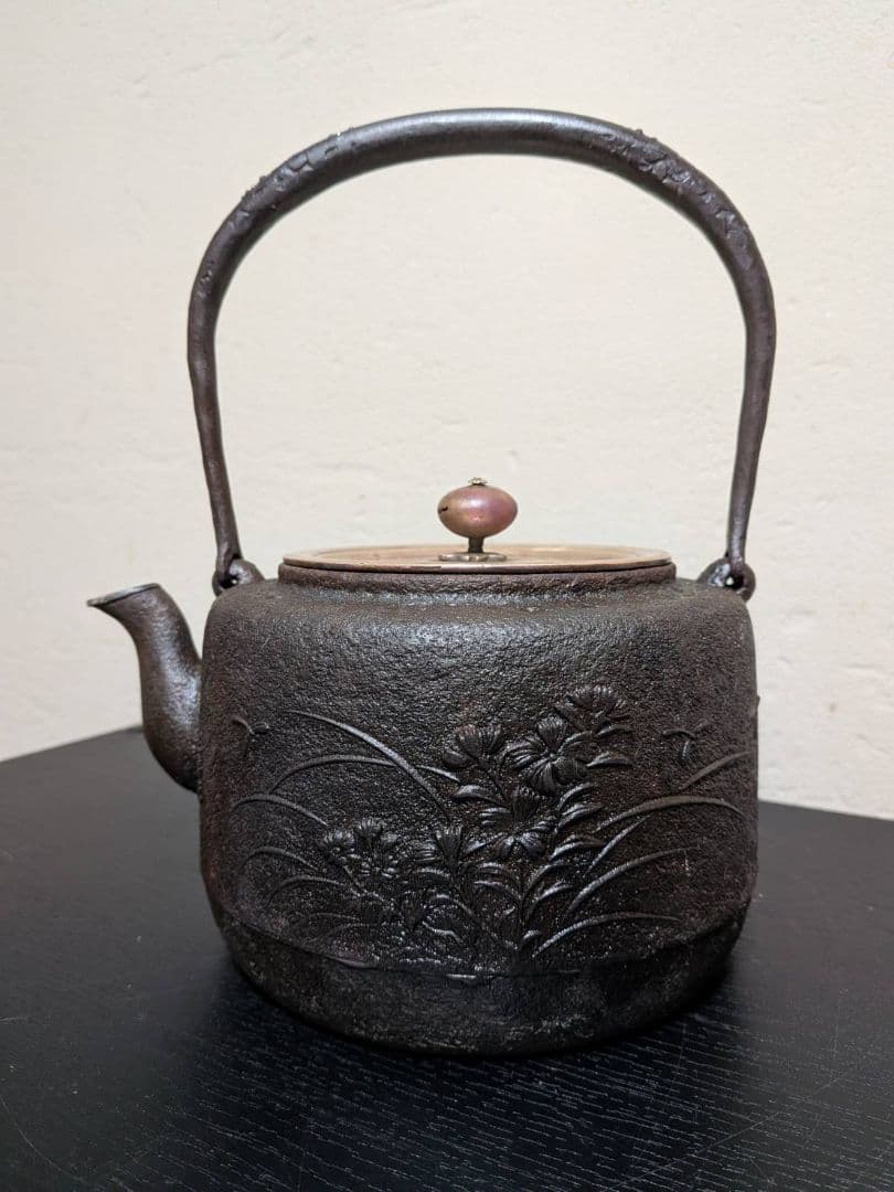 正寿堂 鉄瓶 銅蓋 時代物 茶道具 煎茶道具 骨董 アンティーク - メルカリ
