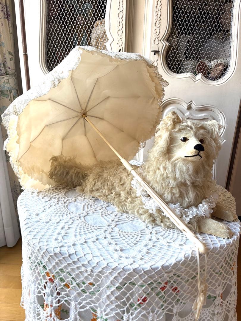 ♡パジャマドッグ LOULOU フランスアンティーク コンパニオンドッグ 布花付